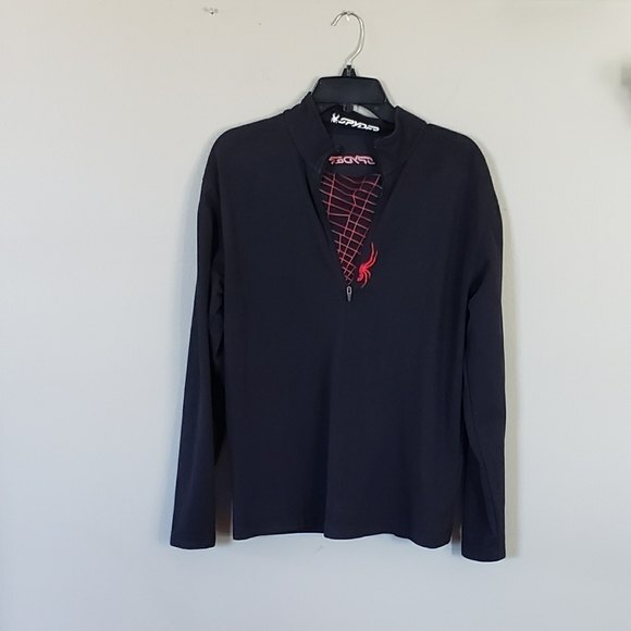 Spyder Tracker Webbed T- neck Tech 1/2 Zip Men’s Black Size Medium - Picture 1 of 7